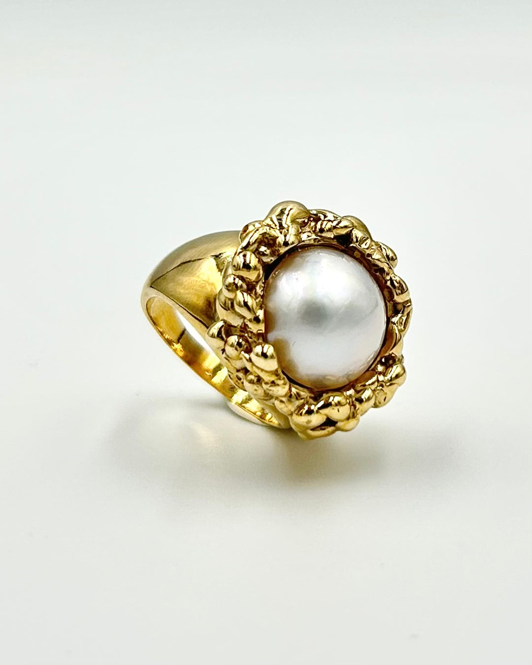 Anello da mignolo in bronzo droppato  con perla 