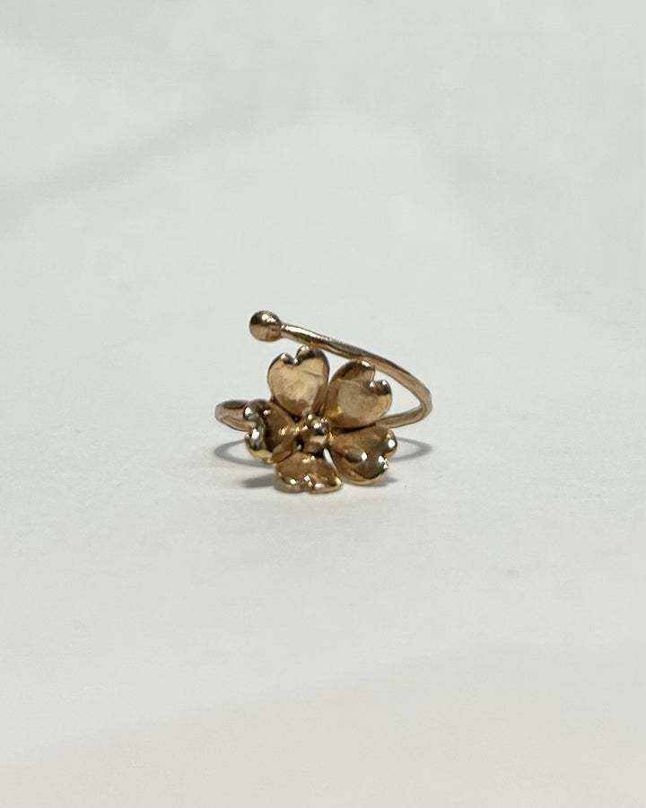 Anello a fiore Non ti scordar di me realizzato in bronzo grosa