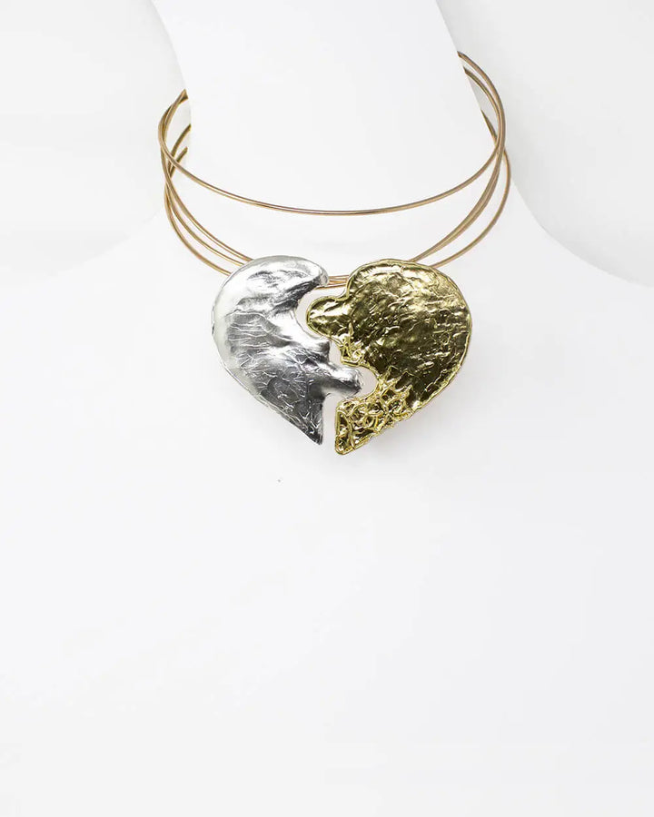 Ciondolo Cuore Puzzle + Choker DOPPIO